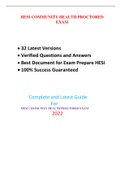 HESI COMMUNITY HEALTH PROCTORED EXAM (32 EXAM SETS):LATEST-2022