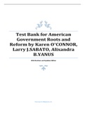 Test Bank for American Government Roots and Reform by Karen O’CONNOR, Larry J.SABATO, Alixandra B.YANUS - 2014 Elections and Updates Edition