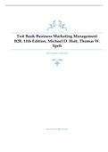 Test Bank Business Marketing Management B2B, 11th Edition, Michael D. Hutt, Thomas W. Speh |All Chapters Covered