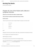  Care of the Patient with a Blood or Lymphatic Disorder Nursing Test Bank