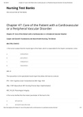 : Care of the Patient with a Cardiovascular or a Peripheral Vascular Disorder Nursing Test Bank