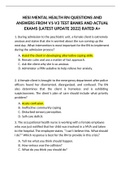 HESI RN MENTAL HEALTH QUESTIONS AND ANSWERS FROM V1-V3 TEST BANKS AND ACTUAL EXAMS (LATEST UPDATE 2022) RATED A+