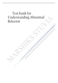 Test bank for Understanding Abnormal Behavior