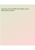 University of Texas NURS 3325 module 2 quiz 2. 100% Correct Q And A.