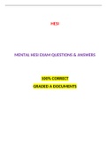 MENTAL HESI EXAM QUESTIONS & ANSWERS: LATEST-2022