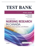 Test Bank for Nursing Research in Canada: Methods, Critical Appraisal, and Utilization 4TH EDITION LoBiondo-Wood 9781771720984 Chapter 1-20 | Complete Guide A+