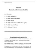 Essay on Derogable and Non-derogable rights (with rights and their responsibilities)  HRV1601 - Human Rights, Values And Social Transformation (HRV1601) 