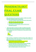 Pharmacology Final Exam Questions