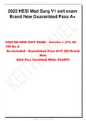 2022 RN HESI EXIT EXAM - Version 1 (V1) All 160 Qs &  As Included - Guaranteed Pass A+!!! (All Brand New  Q&A Pics Included) REAL EXAM!!!