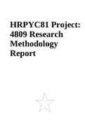 HRPYC81 - Project 4805 Assignment 25. I Received 95% (Research Methodology Final Report).