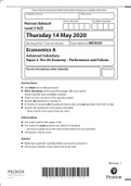 LEVEL 3  GCE 8EC0/02 PAper 2: The UK Economy – Performance and Policies 2022