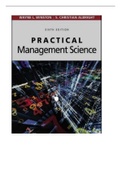TEST BANK FOR PRACTICAL MANAGEMENT SCIENCE, 6TH EDITION BY L. WINSTON (Newly Updated 2022)