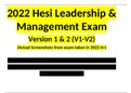 Hesi Leadership &Management Exam Version 1 & 2 (V1-V2)(Actual Screenshots from exam taken in 2023 A+)