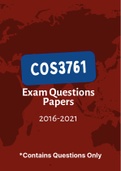 COS3761 - Exam Questions PACK (2016-2021)