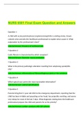  NURS 6501 Final Exam Question and Answers (Complete Final Exam 2022/2023).