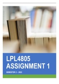 LPL4805 Assignment 1 Semester 2 2022