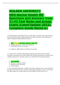 WALDEN UNIVERSITY HESI Mental Health RN Questions and Answers from V1-V3 Test Banks and Actual Exams (Latest Update 2022) Complete Guide Rated A+