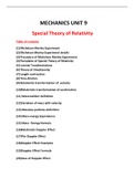 MECHANICS UNIT 9 special theory of relativity