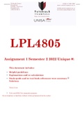 LPL4805 ASSIGNMENT 1 