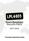 LPL4805 - Exam Revision Questions (2011-2022)