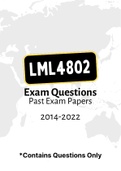 LML4802 (ExamPACK, QuestionsPACK, Tut201 Letters)