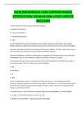 PCCN (PROGRESSIVE CARE CERTIFIED NURSE) CERTIFICATION  EXAM REVIEW LATEST UPDATE 2022/2023(VERIFIED A+ QUESTIONS AND ANSWERS)