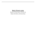 Class notes Mark Klimek Basic Pharmacy Skills & Appl 2022