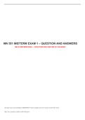MN 551 MIDTERM EXAM 1 – QUESTION AND ANSWERS