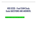 NSG 6330 Final EXAM Study Guide   QUESTIONS AND ANSWERS