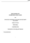SOLUTIONS TO EXERCISES AND CASES For FINANCIAL STATEMENT ANALYSIS AND SECURITY VALUATION Stephen H. Penman Fifth Edition(VERIFIED)