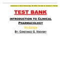 TEST BANK INTRODUCTION TO CLINICAL PHARMACOLOGY 9TH EDITION BY: CONSTANCE G. VISOVSKY
