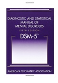 DSM5 Diagnostic and Statistical Manual of Mental Disorders 5th Edition Test Bank ALL CHAPTER |COMPLETE TEST BANK |GUIDE A+ |ISBN-13:9780890425558 