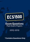 ECS1500 - Exam Questions PACK (2015-2019)