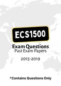 ECS1500 - Exam Questions PACK (2015-2019)