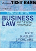 TEST BANK for Business Law and the Legal Environment - Standard Edition 9th Edition by Jeffrey F. Beatty,  Susan S. Samuelson, Patricia Abril. ALL Chapter 1-44. 393 Pages