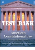 TEST BANK for American Constitutional Law: Introductory Essays and Selected Cases 17th Edition by Alpheus Thomas Mason , Donald Grier Stephenson MCQ Plus Essays 
