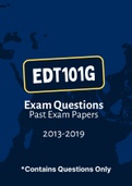EDT101G (NOtes, ExamPACK and ExamQuestions)