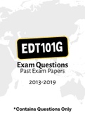 EDT101G (NOtes, ExamPACK and ExamQuestions)