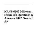NRNP 6665 Midterm Exam 100 Questions & Answers 2022 Graded A+