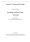 Test Bank For Psychology and Work Today, 10th Edition Duane Schultz, Sydney Ellen Schultz