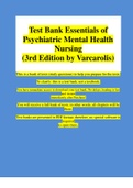 Test Bank for Essentials of Psychiatric Mental Health Nursing, 3rd Edition, by Elizabeth M. Varcarolis | VERIFIED