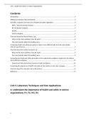 Unit 4 Laboratory Techniques and their Applications Assignment A