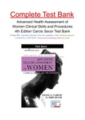 Advanced Health Assessment of Women Clinical Skills and Procedures 4th Edition Carcio Secor Test Bank