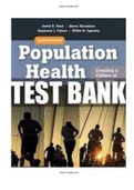 Population Health Creating a Culture of Wellness 3rd Edition Nash Test Bank 14 Chapter|Test bank| Complete Guide A+| ISBN: 9781284166606