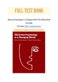 Abnormal Psychology in a Changing World 11th Edition Nevid Test Bank