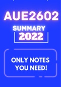 AUE2602 Summary on each chapter (All you need) 