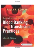 Basic and Applied Concepts of Blood Banking and Transfusion Practices 4th Edition Howard Test Bank