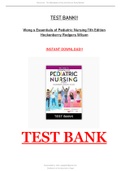 Wong's Nursing Care of Infants and Children 11th Edition Hockenberry Test Bank All chapters 2021
