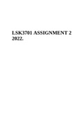 LSK3701 Life Skills: Science And Technology In Foundation Phase ASSIGNMENT 2 2022.
