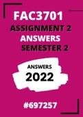 FAC3701 Assignment 2 (Answers) Semester 2 for year 2022 (#697257)